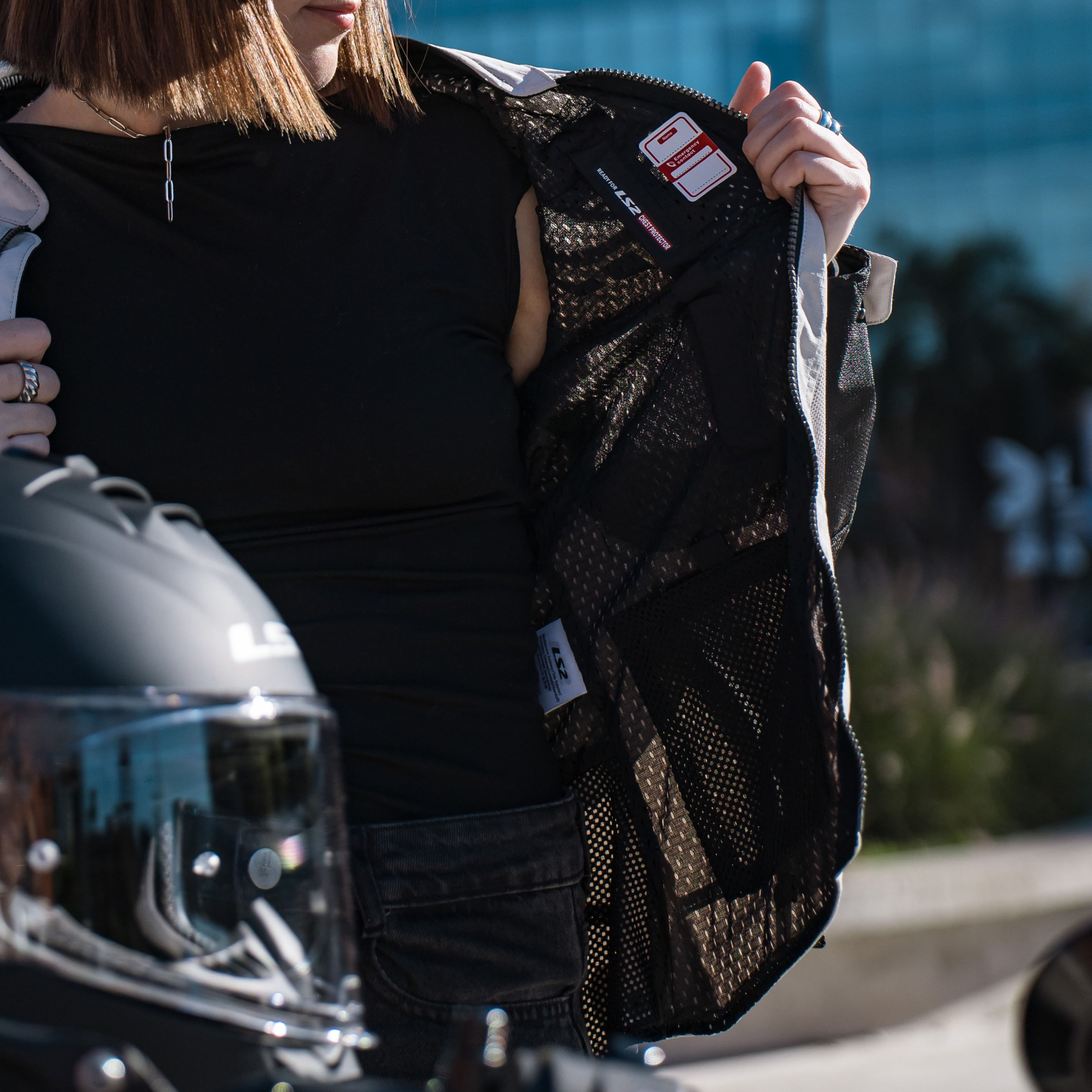 Campera Ls2 Garda Air Mujer Negra / Gris